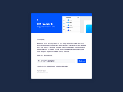 DailyUI 061 - Redeem Coupon coupon coupon code coupons dailyui dailyui 061 email email design email template framer framer x redeem redeem coupon