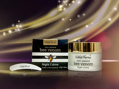 Bee Venom Night Cream Packaging Design beauty cream design graphics label nisha nisha droch nisha f1 pack design packaging product design product label product packaging