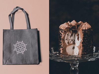 Blossoming Rose Bakery. bakery bakery logo branding cake clean design emblem logo flat flower flower logo identity logo logo design logomark minimal mockup simple simple design totebag