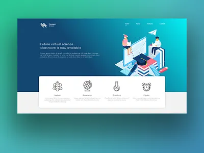 Hexagon School clean design figma mockup prototype responsive ui ux website xd