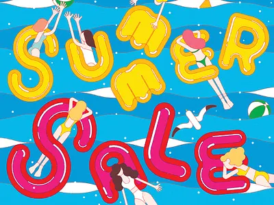 SUMMER SALE beach bikini editorial editorial art editorial design editorial illustration icon icon design iconography icons robot robots sale scale sea summer sun