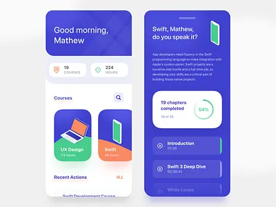 Courses Mobile App chart courses education minimal mobile modern ui ux