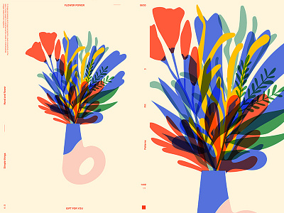 B Vase abstract composition floral floral background flowers form fragment illustration laconic layout lines minimal poster poster a day poster art poster challenge vase