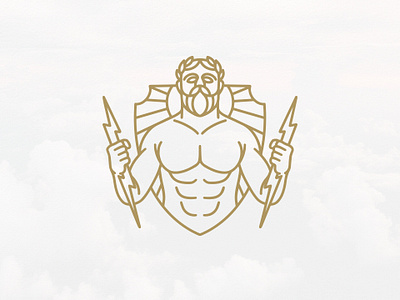 Zeus God Of Thunder Logo (logo for sale) ancient greece brand identity branding clean design creative design crest logo for sale unused buy god identity jupiter logo logo design logoground mythology shield stock logo thunder vector visual identity zeus
