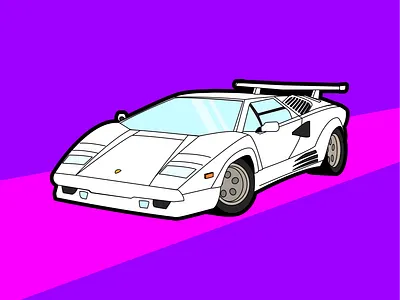 80s Cars - Lamborghini Countach 80s car cars illustration lamborghini retrowave