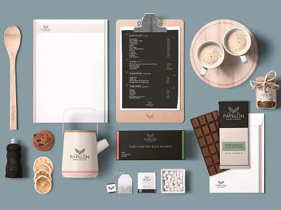 Papillon Branding branding coffee design flat identity illustrator logo minimal papillon type typography vector