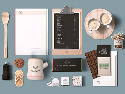 Papillon Branding branding coffee design flat identity illustrator logo minimal papillon type typography vector