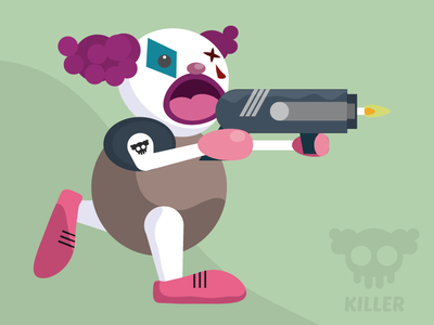 Clown Killer clown design flat illustration killer monster vector