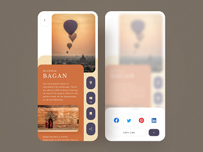 Social Share adobe xd app design daily ui mobile app mobile ui photoshop social share travel app ui ux uidesign web design