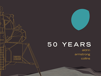 50 illustration moon one small step