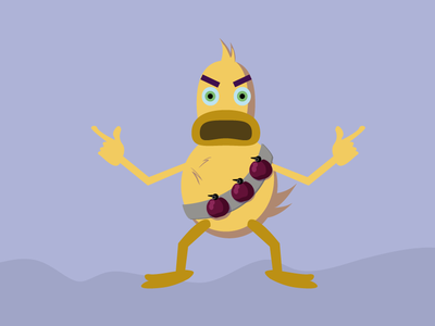 Triggerhappy Tom design duck flat hunt illustration monster