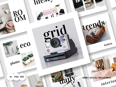 Grid Social Media Pack background banner design facebook fashion instagram instagram banner instagram post instagram stories instagram template instagramtemplates media promotion sale social social media stories template twitter vector