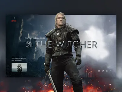 The Witcher henry cavill movie netflix series the witcher ui uiux web deisgn web design website website concept witcher