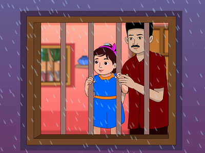 Try to catch the rain drop 2d 2d animation animation character rain rain drop