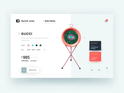 Gucci Table Online Shopping UI Concept brand concept ecommerce fashion gucci online store retail side table table ui ui design ux ux design web web design
