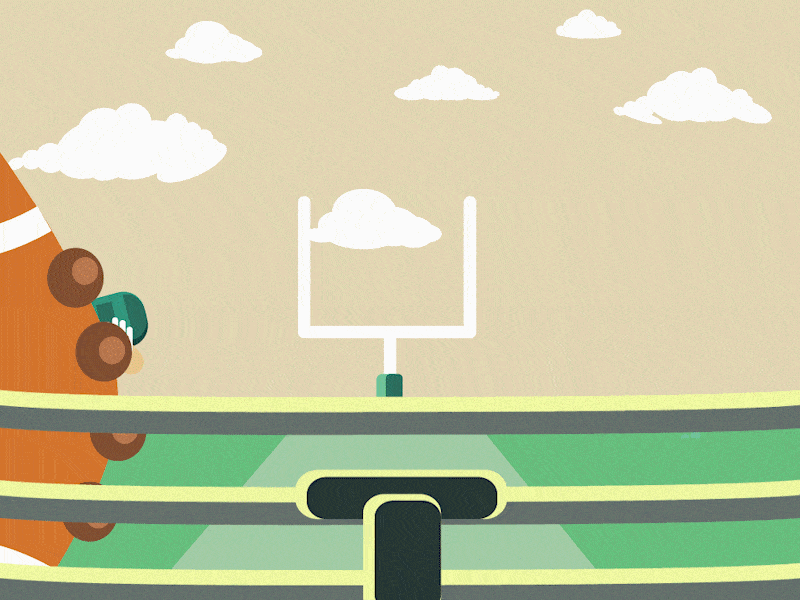 Endless running american football animation color football gif illustration loop vector