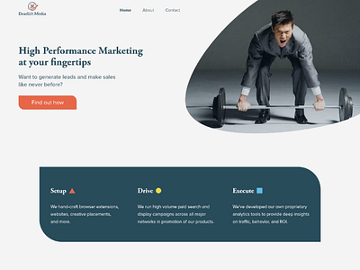 Deadlift Media Landing Page adobe xd homepage landing page user interface design web design