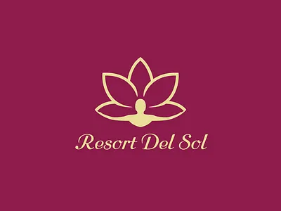 Resort Del Sol branding design graphic graphicdesign illustration illustrator logo logodesign lotus flower resort spirit vector