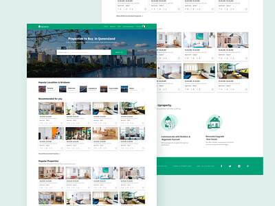 Uproperty Homepage australia buy sell design landing page property developer property search realestate uiux websites