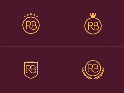 RB Monogram Shields accommodation crown hotel letter letterform letters luxury modern monogram monogram logo rb residence rich royal shield shield logo shields star
