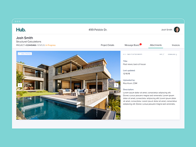Customer Portal Dashboard architecture clean csm dashboard design engineering flat house icon management notifications product design project management real estate ui ux web