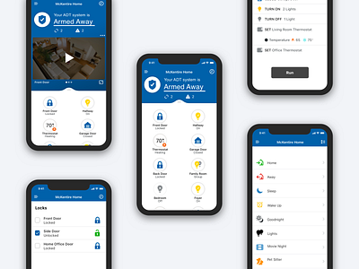 Screenshots of UI for Control App app design apple design brand identity clean design design systems iconography information architecture ios app ios app design ios design iphone xs mockup minimalistic mobile app design sketchapp smart home ui design user experience user interface design