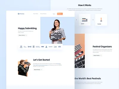 Film Festival Company Homepage branding design film film festival homepage sketch tickets typography ui ux web webdesign