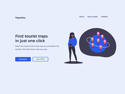Trips to you Landing Page adobexd design malaysia shafix ui uidesign undraw