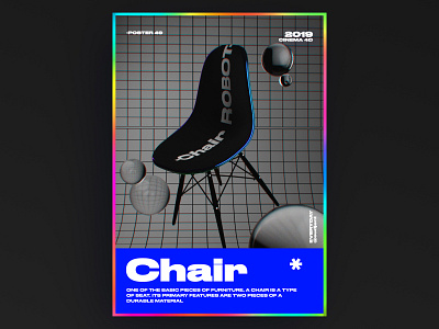 Chair poster 3d abstract ae app branding c4d challenge design everyday gradient graphic design nice poster typeface typography ui web
