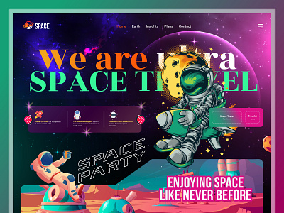 Space Landing Page! 3d animation asteroid branding earth eartorbit inenbationalspace modular motion graphics nebula robiualam6 space spacemissions spacestation spacewords teachstarter teamwork ui