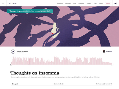 077 Thank You | 100 Days of UI Design 77 dailyui illustration insomnia podcast thank you uidesign web design