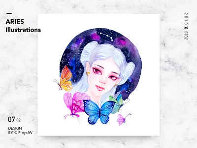 Aries design illustration watercolour 插图 设计