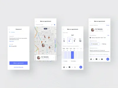 Healthcare Case Study - Make an Appointment Screens appointment baby case study child concept doctor forum health app healthcare healthcare app immunization measurement medical app medical record parenting record timeline ui