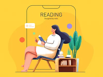 Reading article business desk editorial geek bot geekbot illustration laptop office person portrait read slack sport work