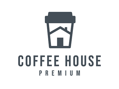 Coffee House Logo coffee coffee beans coffee cup coffeeshop grey home house logo modern unique
