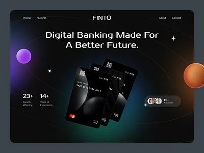 FINTO - Digital Banking Website banking banking website creative digital digital banking finance finance website fintech industry fintech web design fintech website landing page online banking ui uiux ux web design web page website design