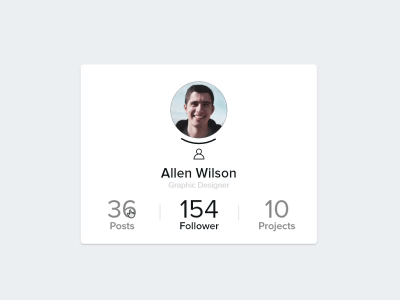 Profile UI Animation Concept adobexd graphicdesign profile profile card profile design profile picture ui uiuxdesign ux webdesign