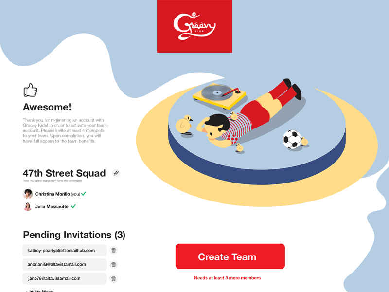 078 Pending Invitation | 100 Days of UI Design 78 animal animation children dailyui illustration kid music pending invitation uidesign wait web design