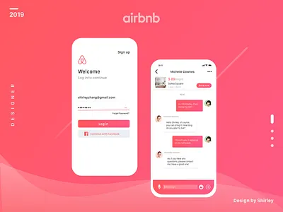 Airbnb redesign Login & Chat ui