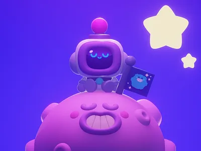 Space Bot Bop 3d 3d art blender blender3d character cute illustration