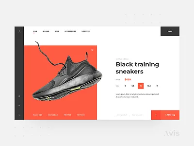 Product page template | Avis UI Pack buy clean design download e commerce fullscreen interface light minimal product product page products template ui ui kit ui kits ux web webdesign website