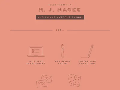 Web design portfolio clean icons line art icons line icons pink portfolio simple web designer web developer white space