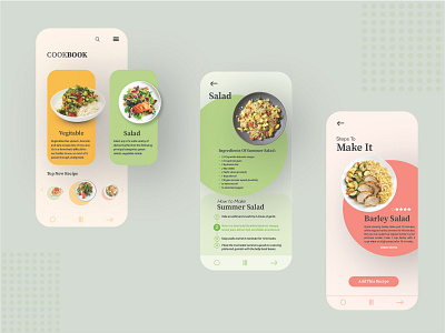 Cookbook (learn cooking app) cook cook learning cook recipe cookbook cooking cooklearn design food food app food learn kitchen salad salads