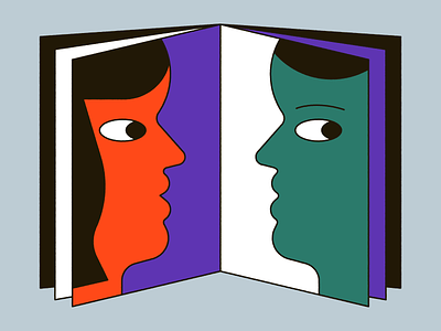 oppositeness design editorial face faces graphic illustration opposite oppositeness spot