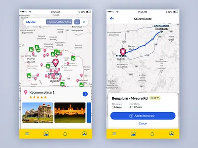 Road trip app app bangalore interaction mobile roadtrip search ui travel app ui ux