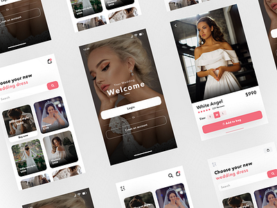 Shopping Mobile Ui beautiful branding buy coloful creative design dress ecommerce app fashion minimal shop shopping ui ux wedding