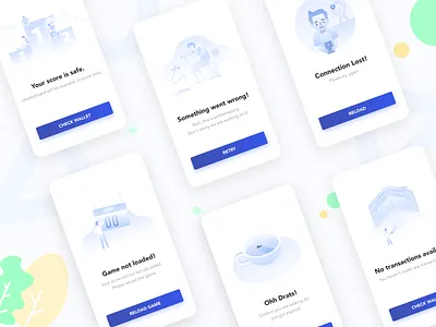 Error States empty screen empty states error 404 error page error screen error states errors gradients illustrations minimalist illustrations ui illustration