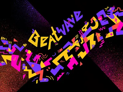 Beat Wave 80s abstract art beat creatures dance funky geometric graphic happy illustration music neon nightlife party people shapes street style wave