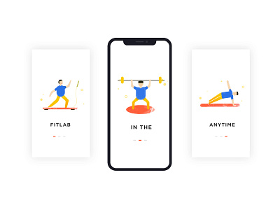 FIT APP illustration blue cute design fit illustration photoshop ps red sports ui