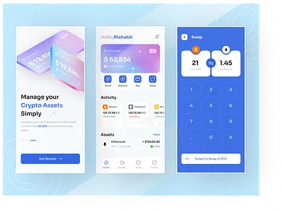 Crypto wallet - Mobile app bitcoin branding crypto mobile app crypto profit crypto trading crypto wallet crypto website cryptocurrencies design exchange currency illustration logo mobileapp tecorb ui userinterface vector